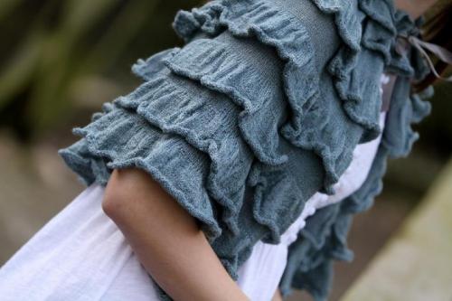 Оборки и рюши спицами. Рюши спицами: ТОП-25 лучших вариантов, как вязать оборки, плиссе, складки, рюши сверху вниз спицами для отделки горловины блузки