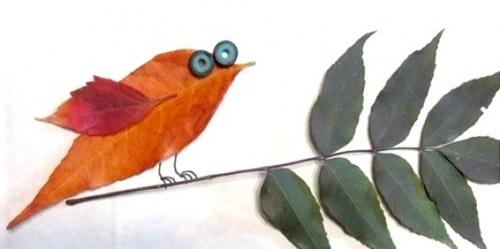 Поделки из листьев и ягод. Аппликация