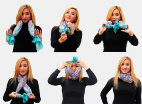 Как носить большой платок. Как завязать большой платок на шее