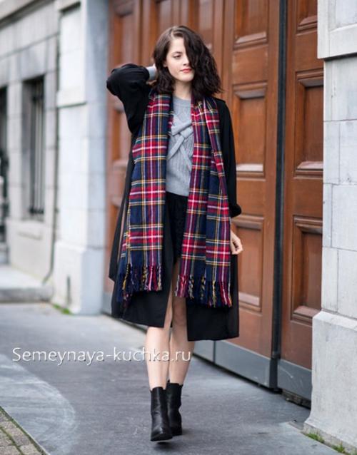 Как завязать теплый платок на пальто. ПЛАТОК и ШАРФ на пальто (25 идей, как завязать).