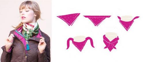 Как завязать квадратный платок на шее