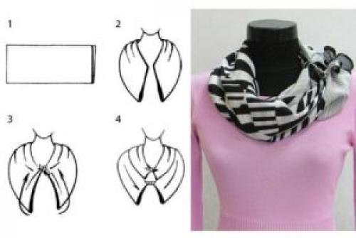 Как завязать квадратный платок на шее