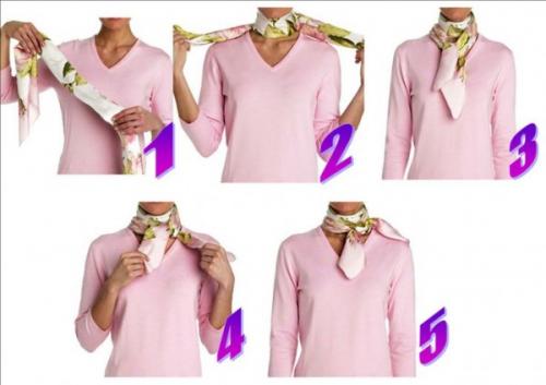 Как завязать шейный платок женщине. Как красиво завязать платок на шее