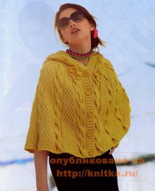 Ажурная пелерина спицами. Вязаная накидка спицами, подборка