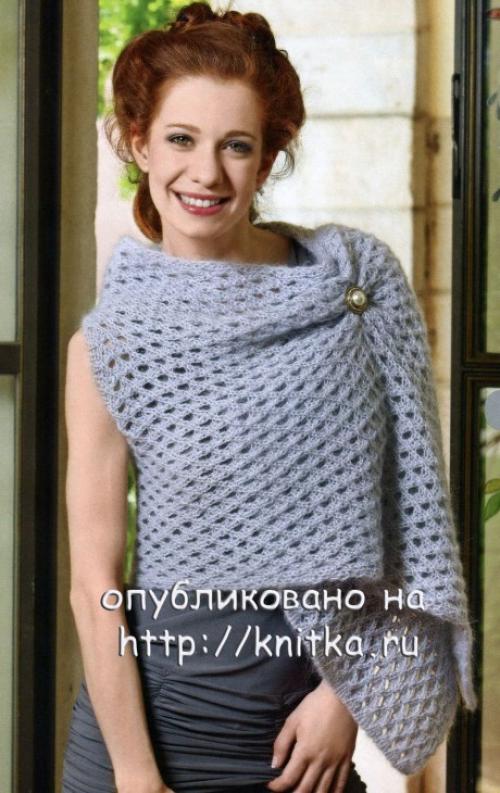 Ажурная пелерина спицами. Вязаная накидка спицами, подборка