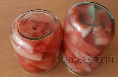 Маринованные арбузы в 3 литровых банках с уксусом. Маринованные арбузы в банках без корочки — рецепт без стерилизации