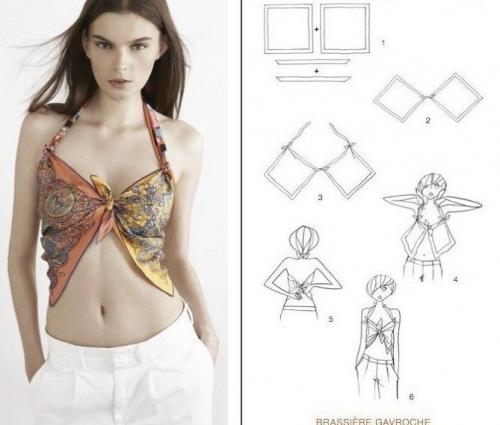 Блузка из платка без шитья. Как из платка сделать блузку