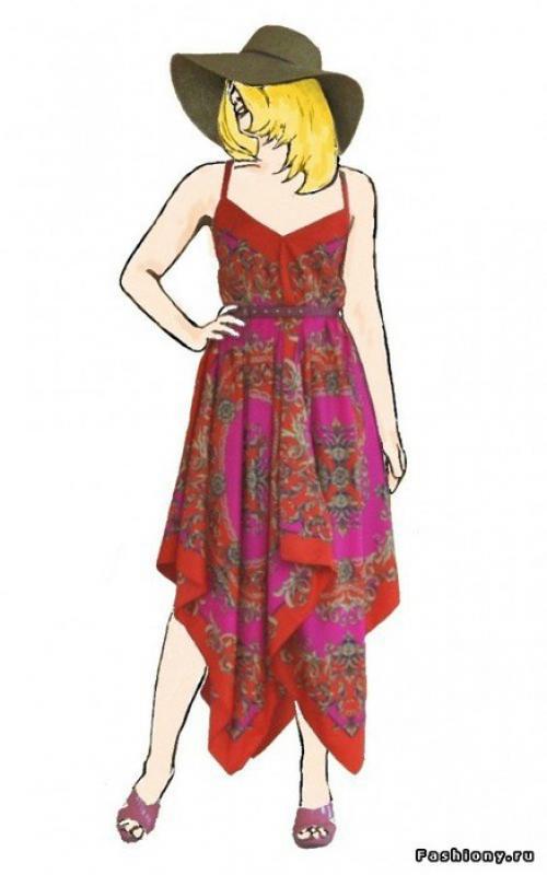 Платье из платка своими руками. Шьем наряды из платков за один вечер