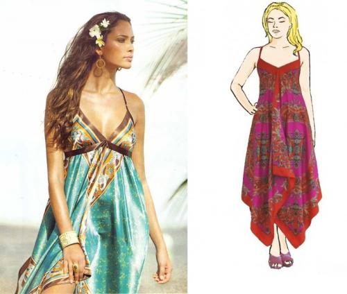 Шьем наряды из платков за один вечер. Шьем платье из платков: 5 вариантов с выкройками плюс идеи для вдохновения