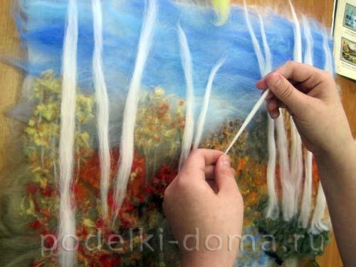 Как создать поделку на осенний бал из шерсти. Картина из шерсти «Золотая осень»