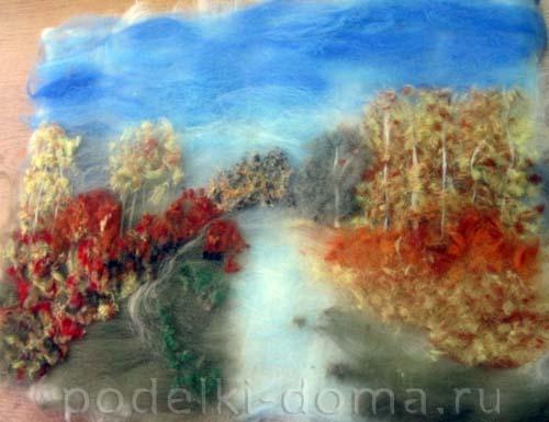 Как создать поделку на осенний бал из шерсти. Картина из шерсти «Золотая осень»