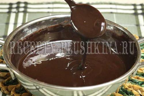 Шоколадная глазурь для торта из какао, хорошо застывающая. Шоколадная глазурь из какао