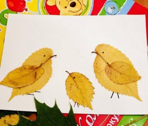 Поделки из листьев на бумаге. Аппликации из осенних листьев для детей детского сада (средняя, старшая группа)