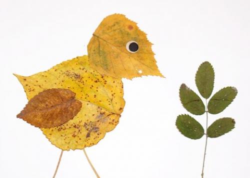 Поделки из листьев на бумаге. Аппликации из осенних листьев для детей детского сада (средняя, старшая группа)
