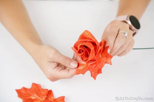 Какие декоративные элементы можно использовать для украшения розы из кленового листа. Розы из кленовых листьев своими руками (мастер класс)