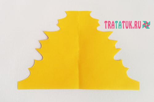 Как склеивать листья, чтобы они держались вместе. 1 вариант. Кленовый лист из бумаги гармошкой