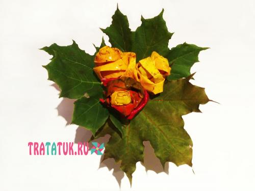 Можно ли создать розу из кленовых листьев в разных цветах. Розы из кленовых листьев своими руками: пошагово с фото