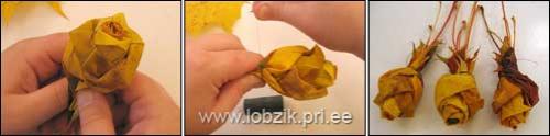 Как сохранить розы из листьев клена после их создания. Изготовление розы из кленовых листьев шаг за шагом