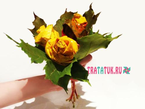 Роза из листьев клена Как сделать цветок из кленовых листьев. Розы из кленовых листьев своими руками: пошагово с фото