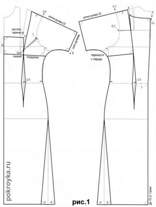 Выкройка свободного платья с цельнокроеным рукавом три четверти: простые инструкции для начинающих 27