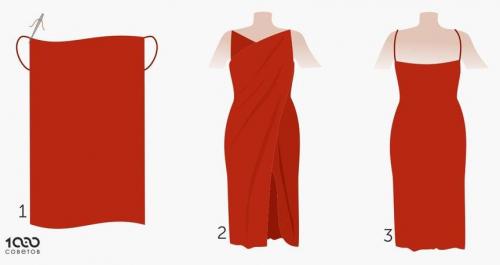 Платье без выкройки за 15 минут. Шьем легкое платье без выкройки своими руками