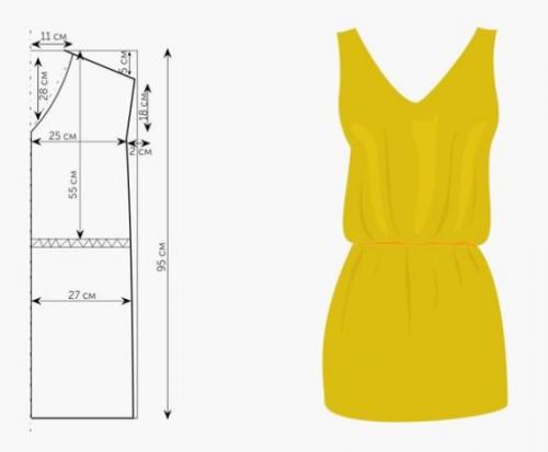 Платье без выкройки за 15 минут. Шьем легкое платье без выкройки своими руками