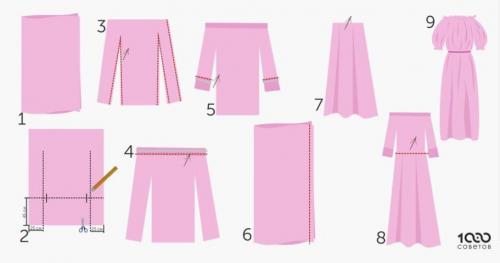 Платье без выкройки за 15 минут. Шьем легкое платье без выкройки своими руками