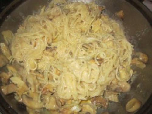 Как приготовить рапаны в сливочном соусе. Паста с рапанами и грибами в сливочном соусе