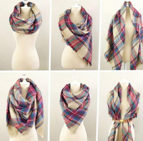 Как носить большой платок — 10 способов и 100 фото